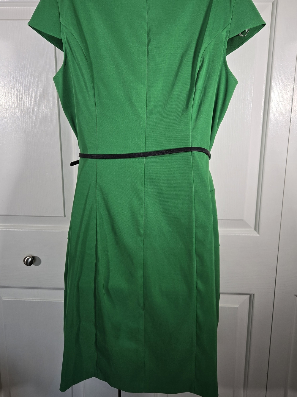 ALYX Green Sheath Dress Size 14 Cap Sleeve Career Cocktail Midi Dress - Picture 2 of 6